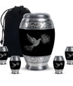 Dove Theme Large Urn With 4 Keepsake Urn