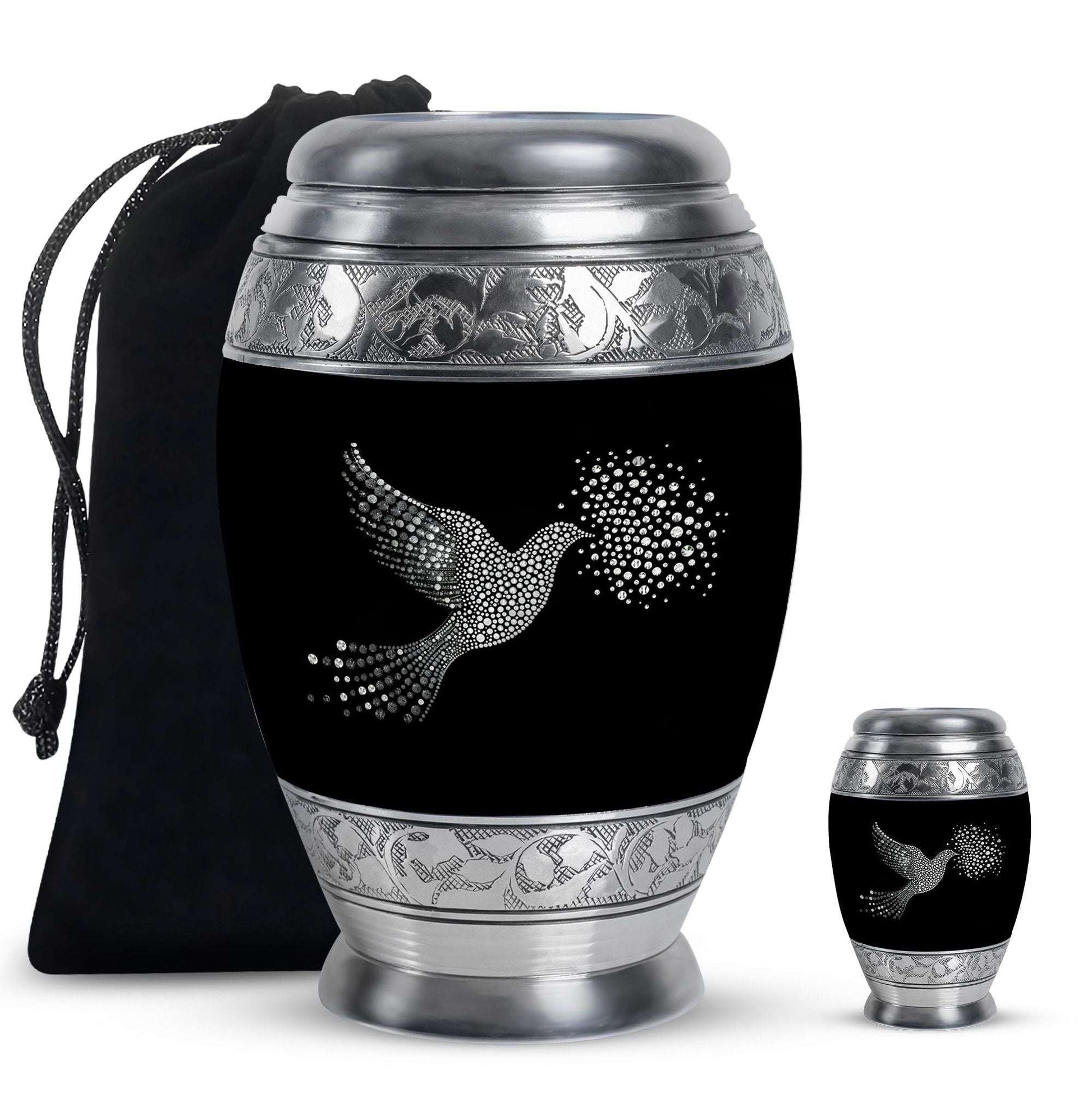 Dove Theme Large Urn With 1 Keepsake Urn