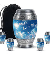 Dove Theme Large Urn With 4 Keepsake Urn
