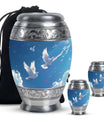 Dove Theme Large Urn With 2 Keepsake Urn