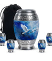 Dove Theme Large Urn With 4 Keepsake Urn