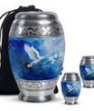 Dove Theme Large Urn With 2 Keepsake Urn