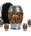 Elephant Theme Large Urn With 4 Keepsake Urn