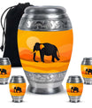 Elephant Theme Large Urn With 4 Keepsake Urn