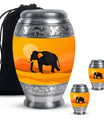 Elephant Theme Large Urn With 2 Keepsake Urn