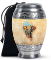 Elephant Theme Large Urn 10 Inch