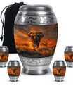 Elephant Theme Large Urn With 4 Keepsake Urn