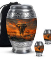 Elephant Theme Large Urn With 2 Keepsake Urn