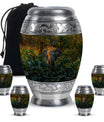 Elephant Theme Large Urn With 4 Keepsake Urn