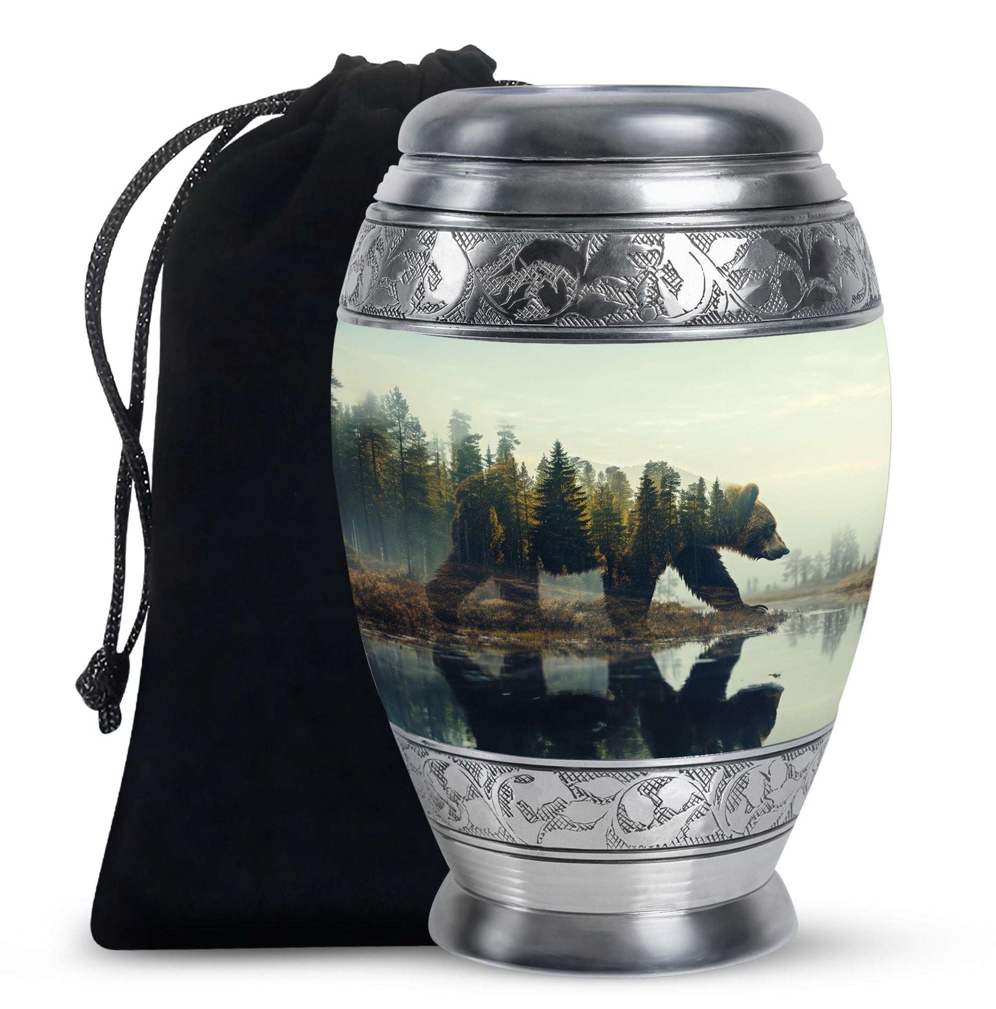 Bear Cremation Urn for Adults - Forest 10 Inch Urn For Adult Male & Female