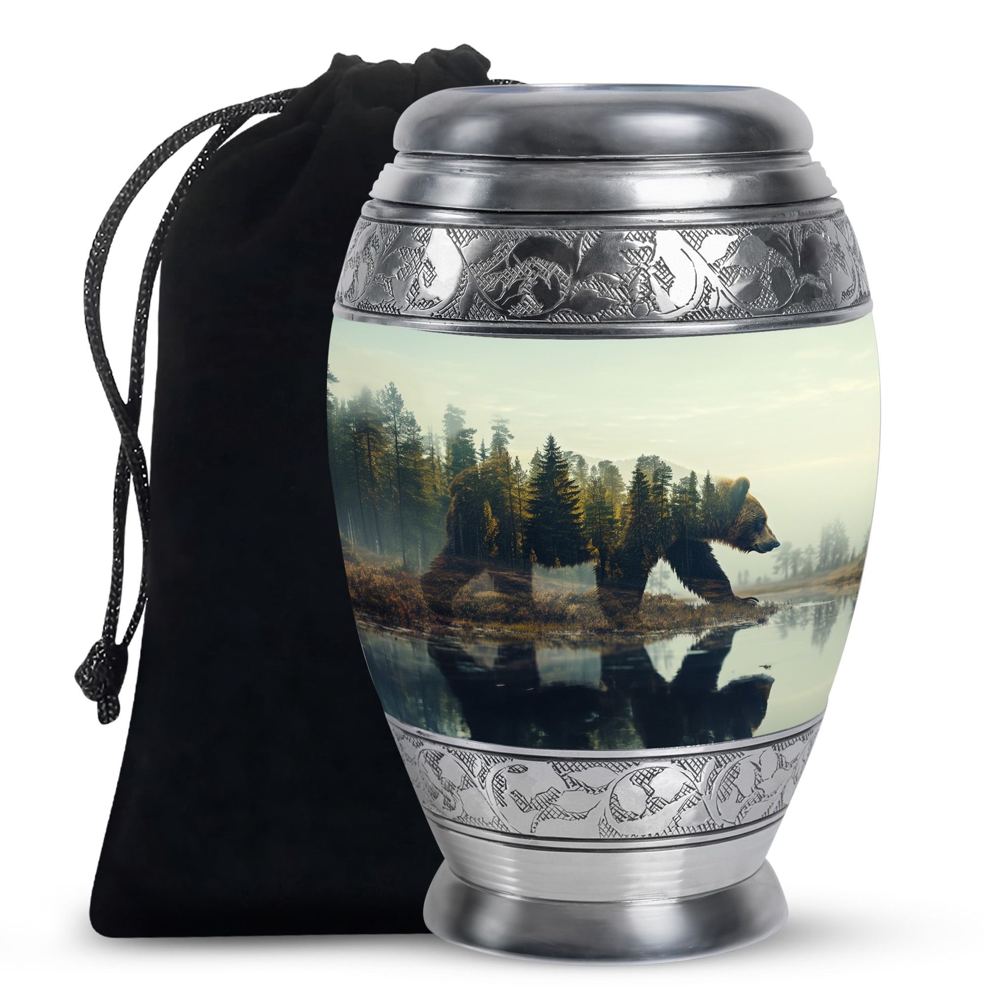 Bear Themed Cremation Urn For Ashes - Funeral Urn for Loved Ones