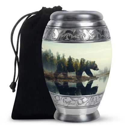 Bear Themed Cremation Urn For Ashes - Funeral Urn for Loved Ones
