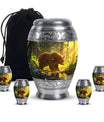 Bear Theme Large Urn With 4 Keepsake Urn