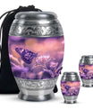 Butterfly Theme Large Urn With 2 Keepsake Urn