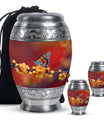 Butterfly Theme Large Urn With 2 Keepsake Urn