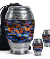 Butterfly Theme Large Urn With 2 Keepsake Urn