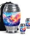 Clouds Theme Large Urn With 2 Keepsake Urn
