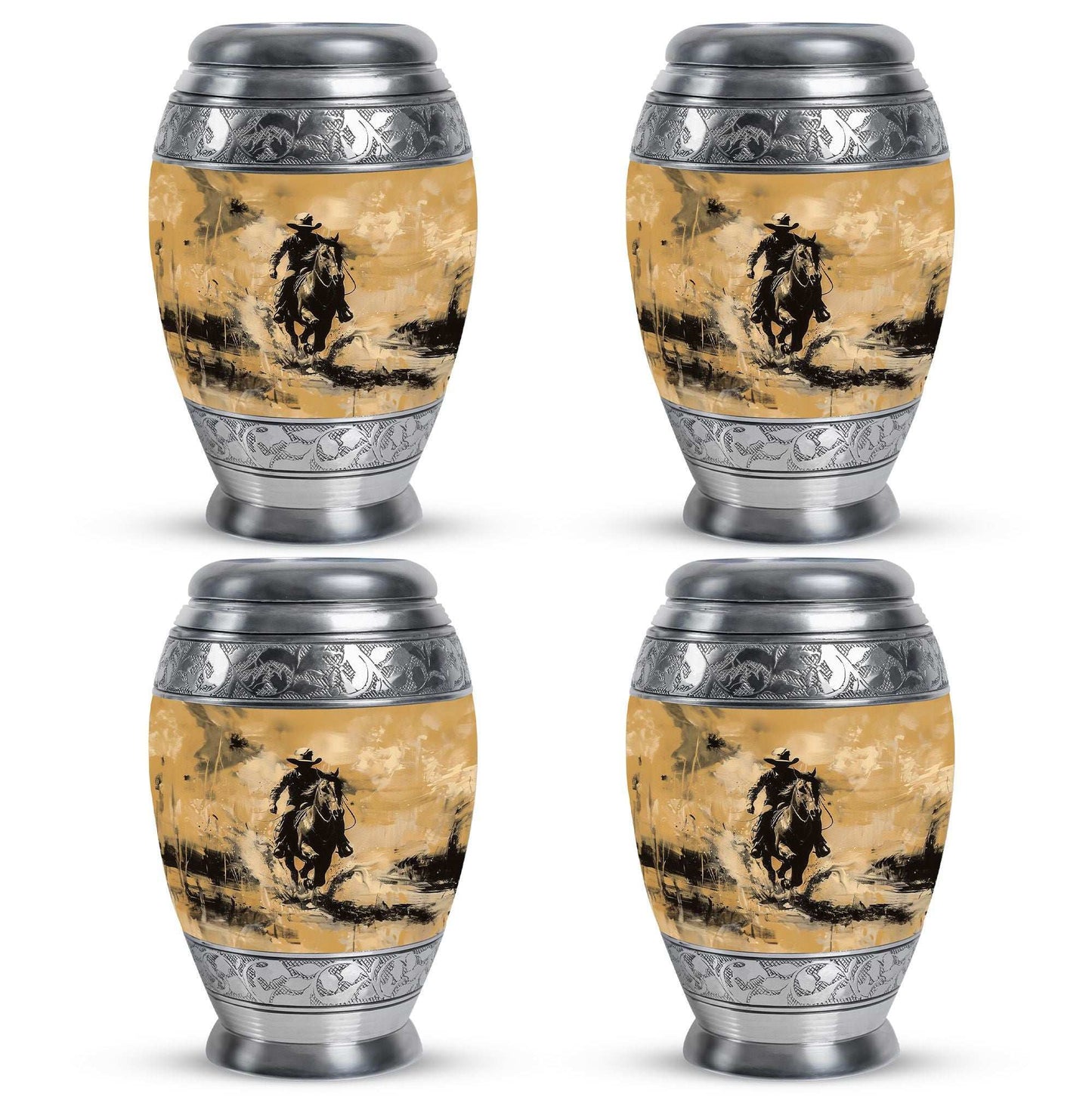 Cowboy Theme 3 Inch Keepsake Pack of 4