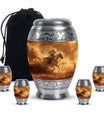 Cowboy Theme Large Urn With 4 Keepsake Urn
