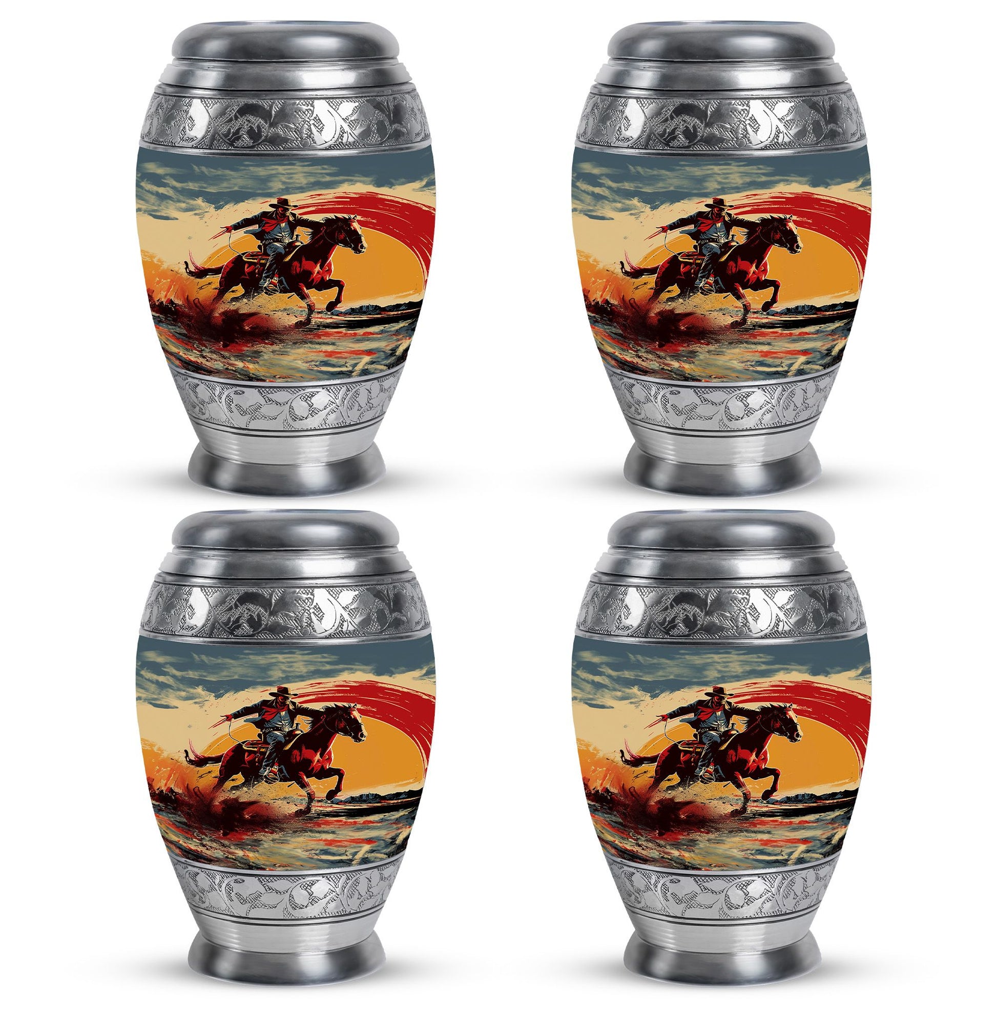 Cowboy Theme 3 Inch Keepsake Pack of 4