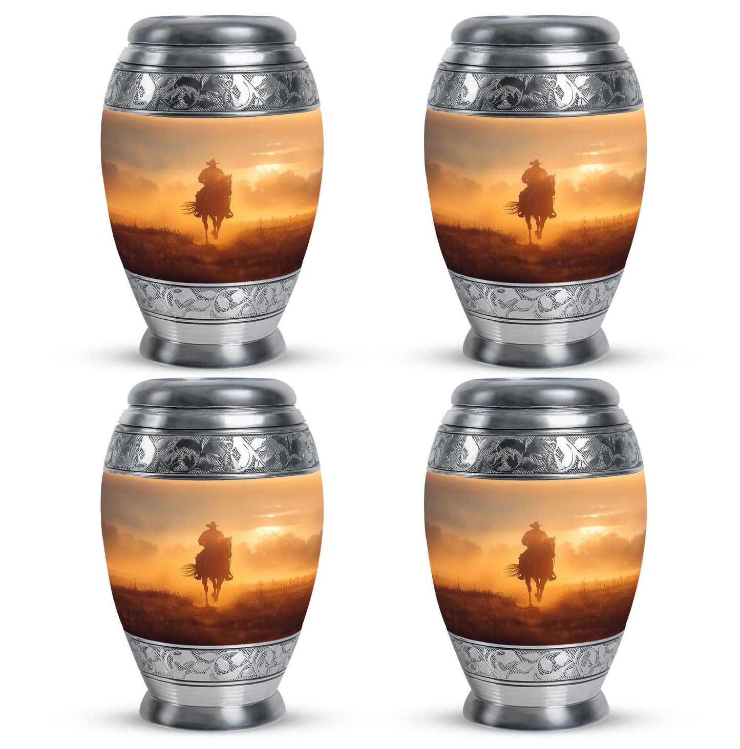 Cowboy Theme 3 Inch Keepsake Pack of 4