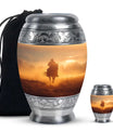 Cowboy Theme Large Urn With 1 Keepsake Urn