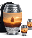 Cowboy Theme Large Urn With 2 Keepsake Urn