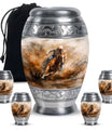 Cowboy Theme Large Urn With 4 Keepsake Urn