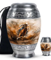 Cowboy Theme Large Urn With 1 Keepsake Urn