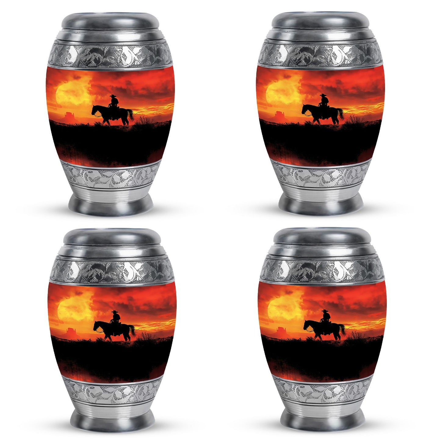 Cowboy Theme 3 Inch Keepsake Pack of 4