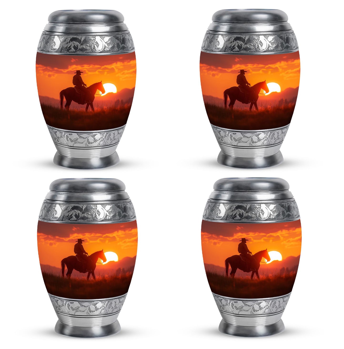 Cowboy Theme 3 Inch Keepsake Pack of 4