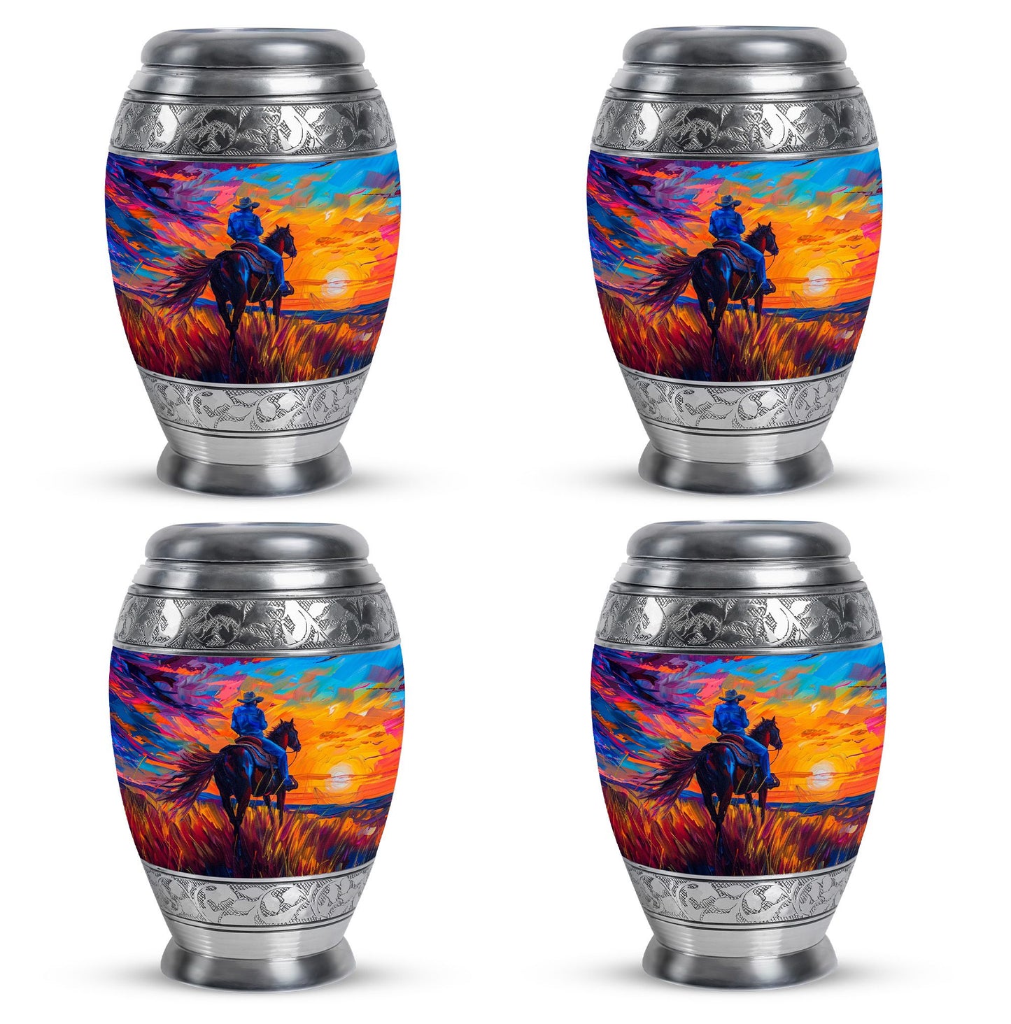 Cowboy Theme 3 Inch Keepsake Pack of 4