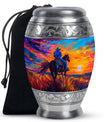Cowboy Theme Large Urn 10 Inch