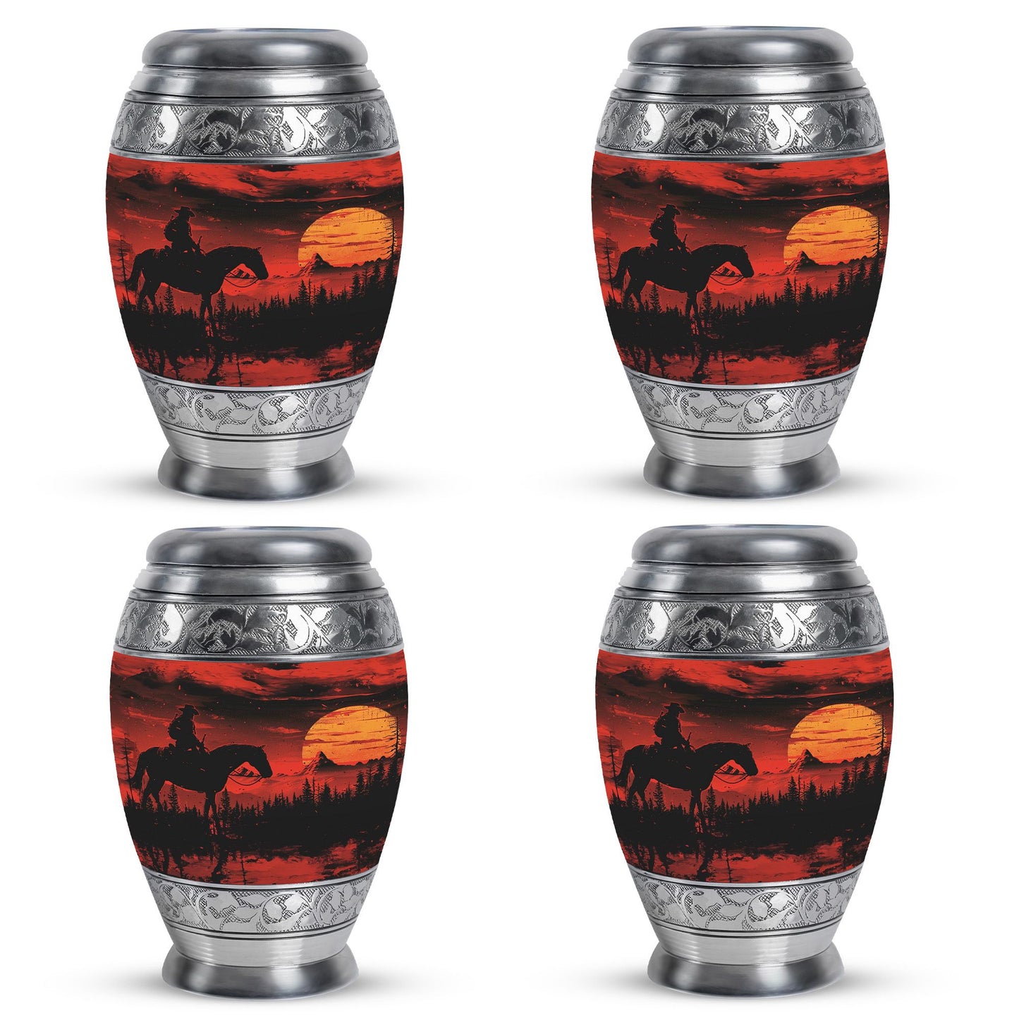 Cowboy Theme 3 Inch Keepsake Pack of 4
