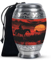Large Cowboy Cremation Urn for Adult Ashes - Red Cowboy Cremation Keepsakes For Ashes