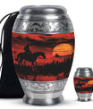 Cowboy Theme Large Urn With 1 Keepsake Urn