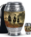 Cowboy Theme Large Urn With 1 Keepsake Urn