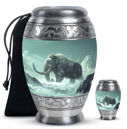 Mamoth Theme Large Urn With 1 Keepsake Urn