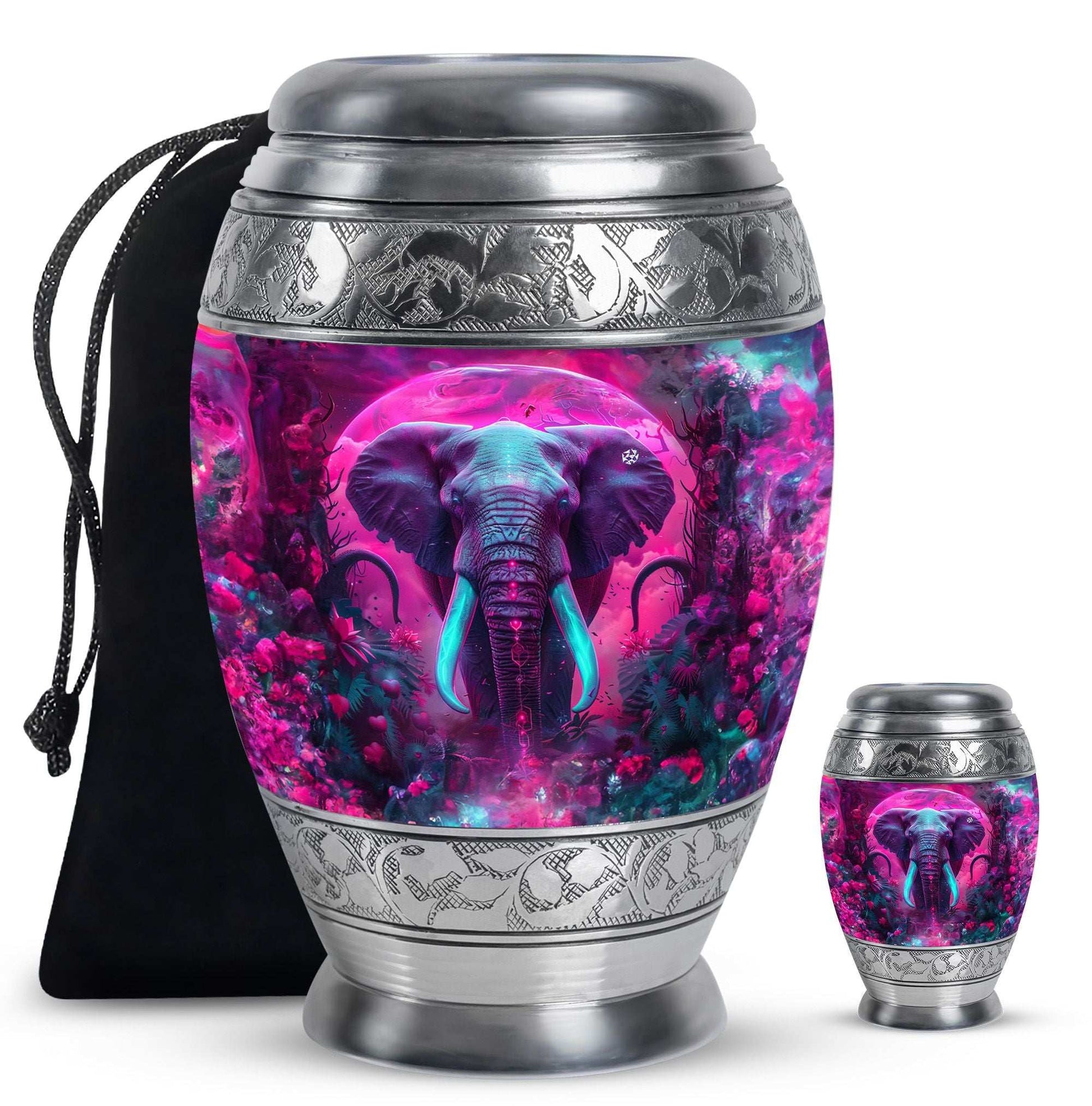 Mamoth Theme Large Urn With 1 Keepsake Urn