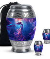 Mermaid Theme Large Urn With 2 Keepsake Urn