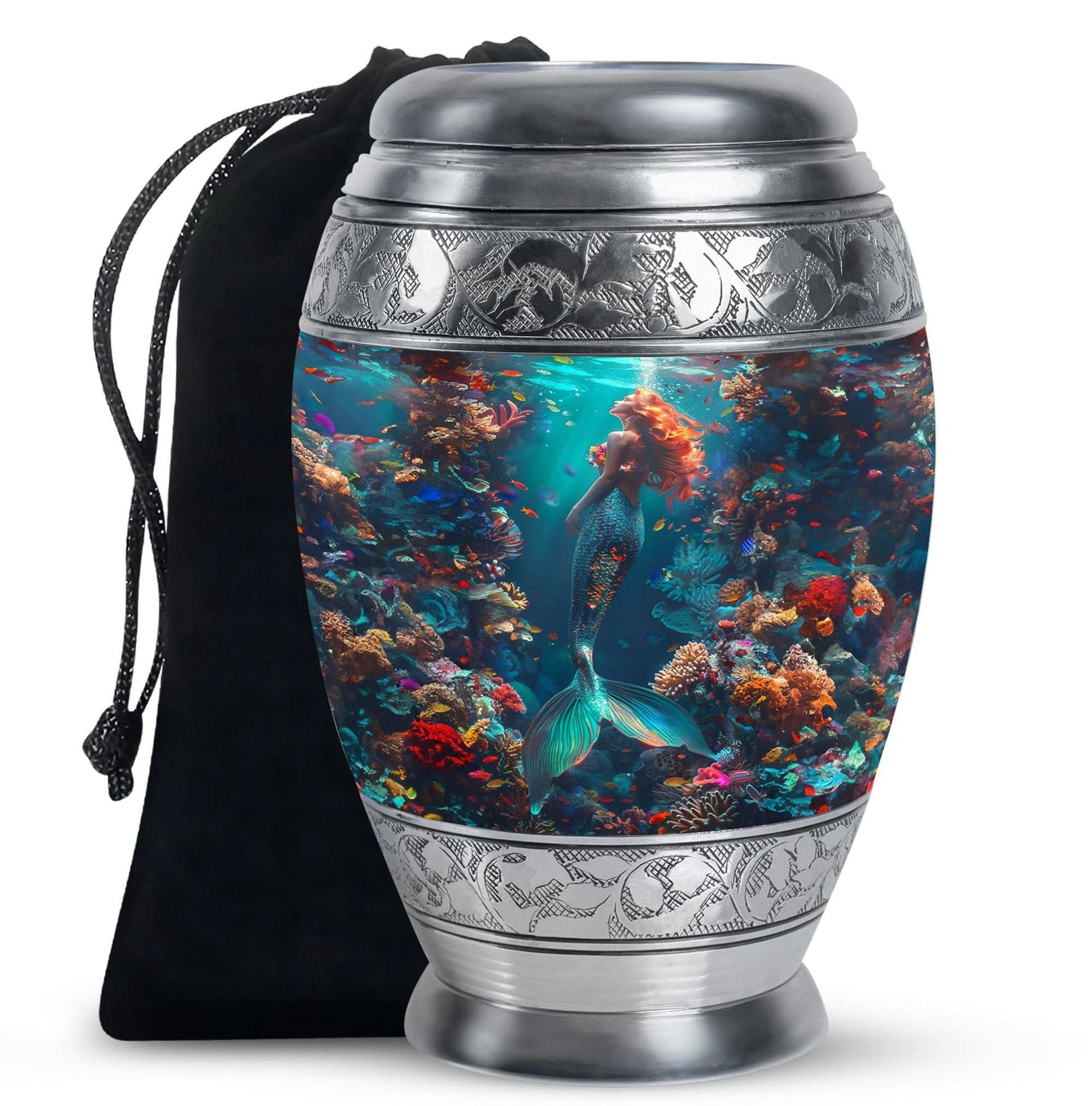 Mermaid Theme Large Urn 10 Inch