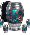 Mermaid Theme Large Urn With 4 Keepsake Urn