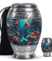 Mermaid Theme Large Urn With 1 Keepsake Urn
