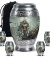 Mermaid Theme Large Urn With 4 Keepsake Urn