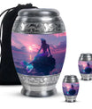 Mermaid Theme Large Urn With 2 Keepsake Urn