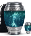 Mermaid Theme Large Urn With 1 Keepsake Urn