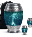 Mermaid Theme Large Urn With 2 Keepsake Urn