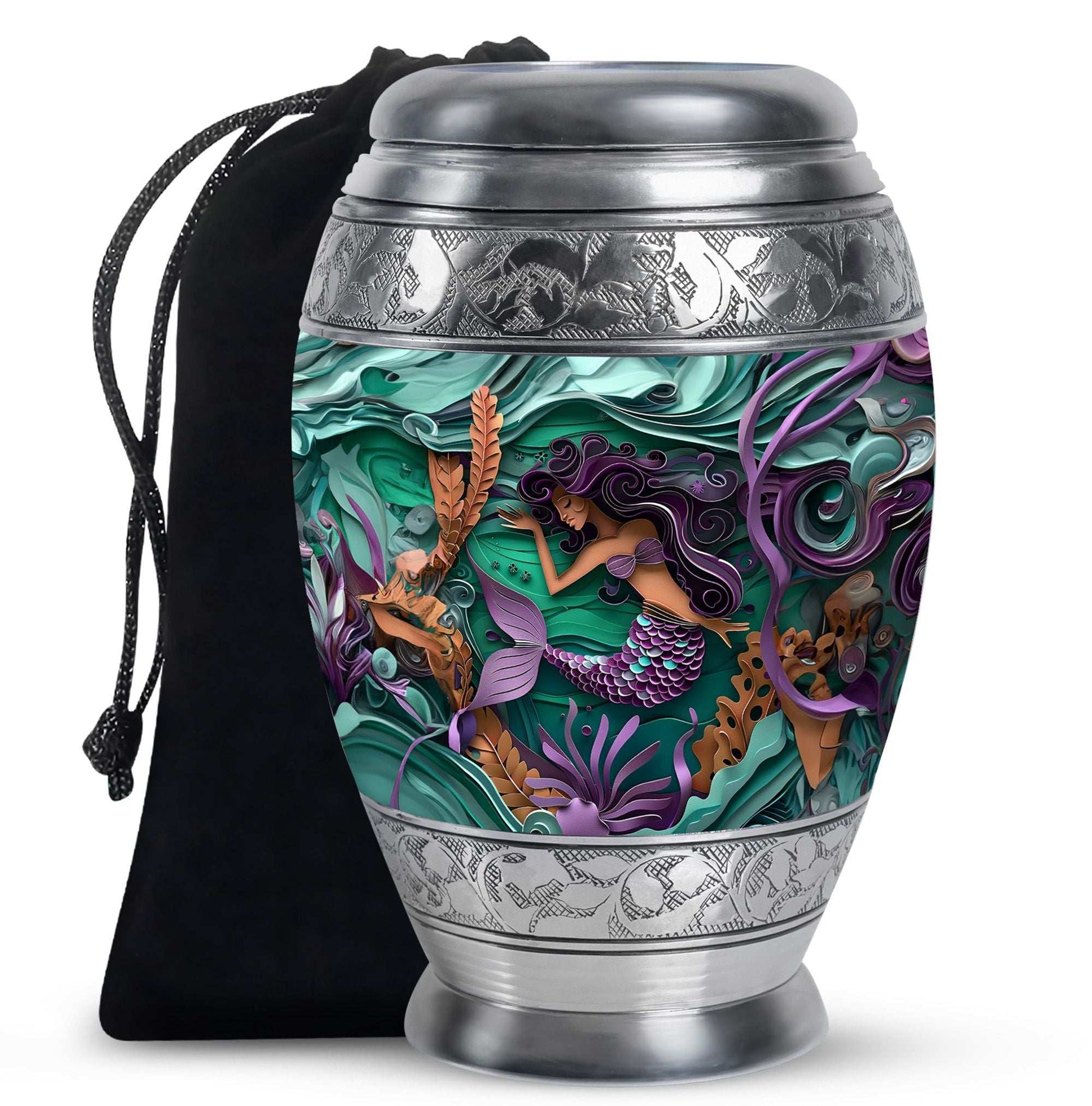 Mermaid Theme Large Urn 10 Inch