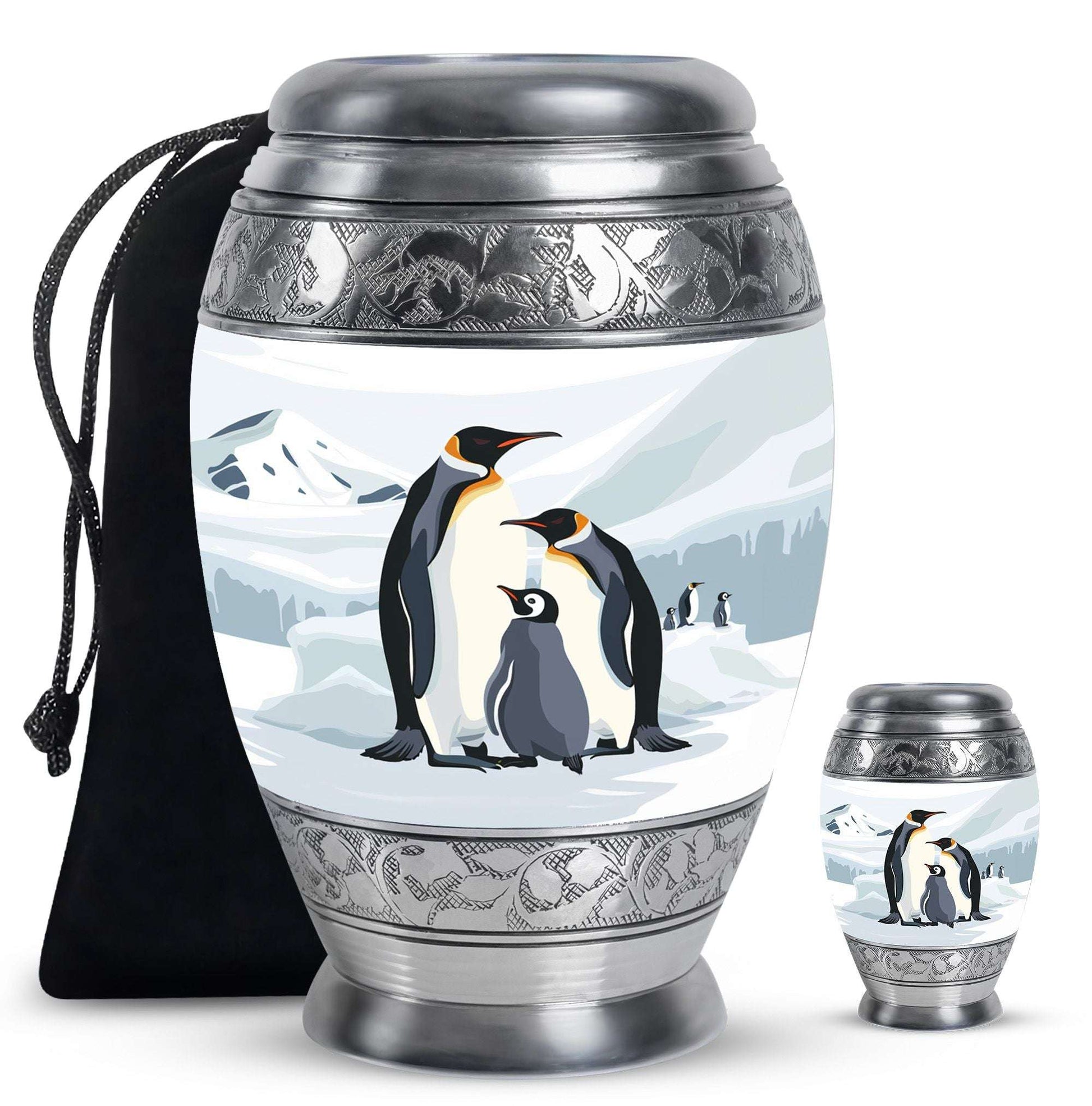 Penguin Theme Large Urn With 1 Keepsake Urn