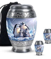 Penguin Theme Large Urn With 2 Keepsake Urn